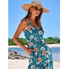 image:imageANRABESS Womens Summer Flowy Maxi Dress Square Neck Sundress with PocketsOrange White Floral