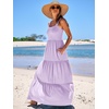 image:imageANRABESS Womens Summer Flowy Maxi Dress Square Neck Sundress with PocketsPurple