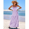 image:imageANRABESS Womens Summer Flowy Maxi Dress Square Neck Sundress with PocketsPurple