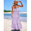 image:imageANRABESS Womens Summer Flowy Maxi Dress Square Neck Sundress with PocketsPurple