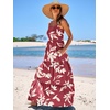 image:imageANRABESS Womens Summer Flowy Maxi Dress Square Neck Sundress with PocketsRed Yellow Floral