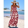 image:imageANRABESS Womens Summer Flowy Maxi Dress Square Neck Sundress with PocketsRed Yellow Floral