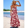 image:imageANRABESS Womens Summer Flowy Maxi Dress Square Neck Sundress with PocketsRed Yellow Floral
