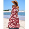 image:imageANRABESS Womens Summer Flowy Maxi Dress Square Neck Sundress with PocketsRed Yellow Floral