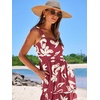 image:imageANRABESS Womens Summer Flowy Maxi Dress Square Neck Sundress with PocketsRed Yellow Floral