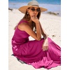 image:imageANRABESS Womens Summer Flowy Maxi Dress Square Neck Sundress with PocketsRose Pink