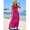 image:imageANRABESS Womens Summer Flowy Maxi Dress Square Neck Sundress with PocketsRose Pink