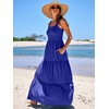 image:imageANRABESS Womens Summer Flowy Maxi Dress Square Neck Sundress with PocketsRoyal Blue
