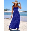 image:imageANRABESS Womens Summer Flowy Maxi Dress Square Neck Sundress with PocketsRoyal Blue