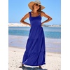 image:imageANRABESS Womens Summer Flowy Maxi Dress Square Neck Sundress with PocketsRoyal Blue