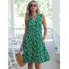 image:imageANRABESS Womens Summer Mini Dress Casual Sleeveless Sundress with PocketsGreen White Purple Floral