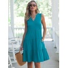 image:imageANRABESS Womens Summer Mini Dress Casual Sleeveless Sundress with PocketsLake Green