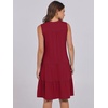 image:imageANRABESS Womens Summer Mini Dress Casual Sleeveless Sundress with PocketsWine Red