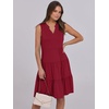 image:imageANRABESS Womens Summer Mini Dress Casual Sleeveless Sundress with PocketsWine Red