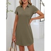 image:imageANRABESS Womens TShirt Mini Dress Summer Polo Neck Short Sleeve SundressArmy Green