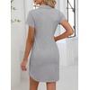 image:imageANRABESS Womens TShirt Mini Dress Summer Polo Neck Short Sleeve SundressLight Grey