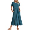 image:imageANRABESS Womens 2026 Summer Casual Short Sleeve Maxi Dress with PocketsTeal Blue