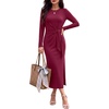 image:imageANRABESS Womens Fall Long Sleeve Casual Maxi DressBurgundy