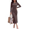 image:imageANRABESS Womens Fall Long Sleeve Casual Maxi DressCoffee