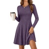image:imageANRABESS Womens Long Sleeve Fall Dresses Ribbed Knit Sweater DressPurple