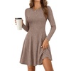 image:imageANRABESS Womens Long Sleeve Fall Dresses Ribbed Knit Sweater DressTan