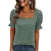 image:imageANRABESS Womens Short Sleeve Tops Fall Sweaters Dressy Casual BlousesDeep Green