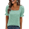 image:imageANRABESS Womens Short Sleeve Tops Fall Sweaters Dressy Casual BlousesGreen