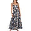 Navy Blue Orange Floral