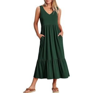 image:imageANRABESS Womens Sleeveless Summer Casual Maxi Dresses with PocketsDeep Green