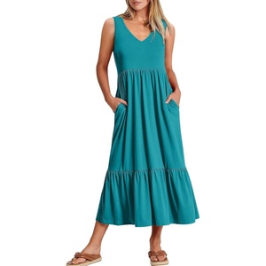 image:imageANRABESS Womens Sleeveless Summer Casual Maxi Dresses with PocketsLake