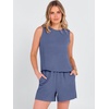 image:imageANRABESS 2 Piece Sets for Women Summer Tank Top Matching Lounge Shorts SetDeep Blue