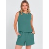 image:imageANRABESS 2 Piece Sets for Women Summer Tank Top Matching Lounge Shorts SetLake