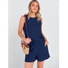 image:imageANRABESS 2 Piece Sets for Women Summer Tank Top Matching Lounge Shorts SetNavy Blue