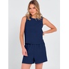 image:imageANRABESS 2 Piece Sets for Women Summer Tank Top Matching Lounge Shorts SetNavy Blue