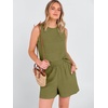 image:imageANRABESS 2 Piece Sets for Women Summer Tank Top Matching Lounge Shorts SetOlive Green