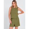 image:imageANRABESS 2 Piece Sets for Women Summer Tank Top Matching Lounge Shorts SetOlive Green