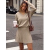 image:imageANRABESS Skirt Sets for Women Fall 2 piece OutfitsAlmond
