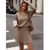 image:imageANRABESS Skirt Sets for Women Fall 2 piece OutfitsLight Khaki