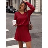 image:imageANRABESS Skirt Sets for Women Fall 2 piece OutfitsRed