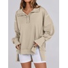 image:imageANRABESS Sweatshirt for Women Oversized Casual Fall Henley Pullover TopApricot