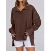 image:imageANRABESS Sweatshirt for Women Oversized Casual Fall Henley Pullover TopCoffee