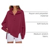 image:imageANRABESS Sweatshirt for Women Oversized Casual Fall Henley Pullover TopDeep Red