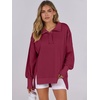image:imageANRABESS Sweatshirt for Women Oversized Casual Fall Henley Pullover TopDeep Red