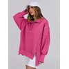 image:imageANRABESS Sweatshirt for Women Oversized Casual Fall Henley Pullover TopHot Pink