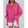 image:imageANRABESS Sweatshirt for Women Oversized Casual Fall Henley Pullover TopHot Pink