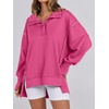 image:imageANRABESS Sweatshirt for Women Oversized Casual Fall Henley Pullover TopHot Pink