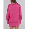 image:imageANRABESS Sweatshirt for Women Oversized Casual Fall Henley Pullover TopHot Pink