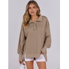 image:imageANRABESS Sweatshirt for Women Oversized Casual Fall Henley Pullover TopKhaki