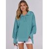 image:imageANRABESS Sweatshirt for Women Oversized Casual Fall Henley Pullover TopLake Green