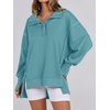 image:imageANRABESS Sweatshirt for Women Oversized Casual Fall Henley Pullover TopLake Green